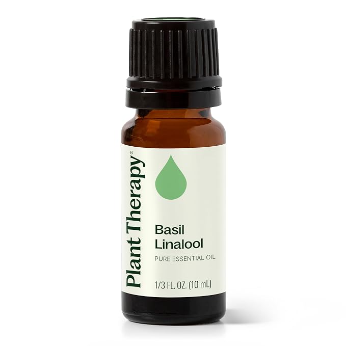 Plant Therapy Basil Linalool Essential Oil 10 mL (1/3 oz) 100% Pure, Undiluted, Aromatherapy, for Muscle Soreness and Digestive Discomfort