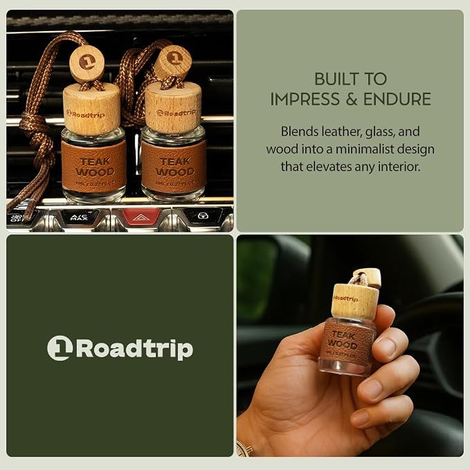 Hanging Car Air Freshener 2 Pack 8ML - Light Sandalwood Fragrance - Car Diffuser - Helps Reduce Odors - Car Interior Accessory