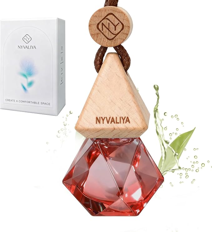 NYVALIYACar Air Freshener Hanging Diffuser with Natural Essential Oil, Zen Tea Scent Car Fresheners, Long Lasting Car Smell Air Fresheners, Car Air Fresheners for Women & Men (Zen Tea)