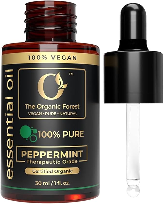 Plant Based Peppermint Essential Oil - 100% Pure Peppermint Oil for Hair, Skin and Aromatherapy - Perfect for Relaxation & Concentration - Non-GMO, Multipurpose Use