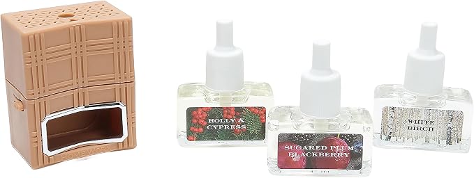 HomeWorx by Harry Slatkin Plug-in Fragrance Diffuser Set with 3 Oil Refills, Spring Time Favorites, Scented Oil Warmer, No Light Plug-in, 0.7 fl oz Each Refill (Winter)