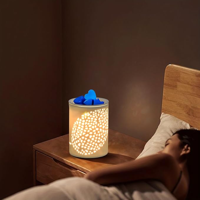 Ceramic Wax Melt Warmer, 3-in-1 Heater Removable Tray, Home Fragrance Wax Burner- Bedroom Living Room Decor, Spa, Ideal Gift for Valentines Mother's Day, Freeleaf