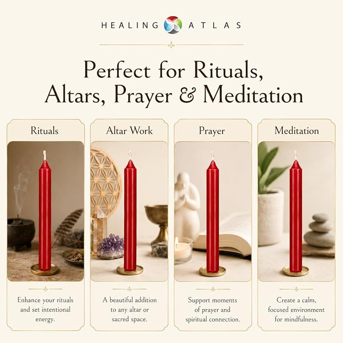 6 Inch Taper Candle 6 Pack Spell, Wicca, Santeria, Energized Candles Velas de 6 Pulgadas Paquete de 6 Velas (Red (6 Pack))