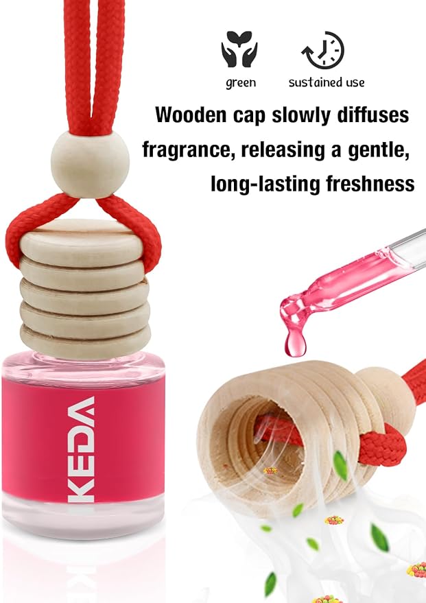 Ikeda Car Air Freshener: Hanging Car Smell Air Freshener | 10ml Hanging Car Perfume | Long Lasting Fragrance | Strong Scents Diffuser for Auto Home (Bubble gum|Circular)