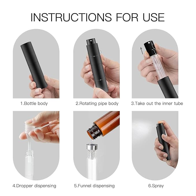 Tekson 10ml Travel Perfume Atomizer Refillable, Mini Cologne Spray Bottle Empty, Small Coffee Spray Bottle (Red)