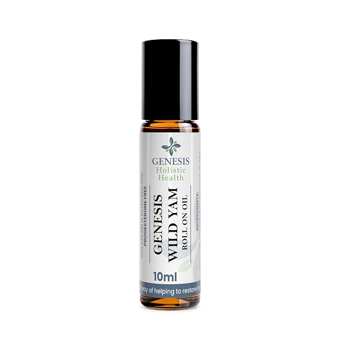 Genesis Wild Yam Root Roll On Oil for Women 10ml, Organic Wild Yam Oil with Chaste Tree & Red Clover, Vegan-Friendly & Unscented Botanical Roll-On, Fast-Absorbing, Made in USA