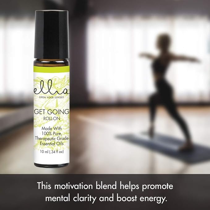 Ellia Essential Oil Roll-On | Get Going Blend| 10ml, 100% Pure, Therapeutic Grade