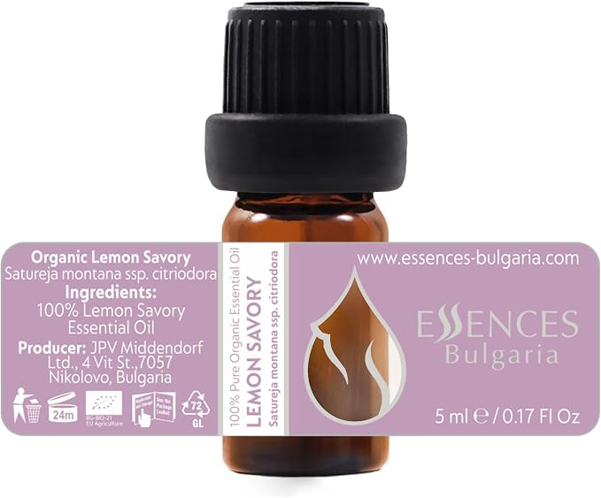 Set Vitality Essences Bulgaria Organic Essential Oils | Thyme (10ml) + Greek Oregano (10ml) + Lemon Savory (5ml) | 100% Pure and Natural | Undiluted | Therapeutic Grade | Non-GMO | 3pcs