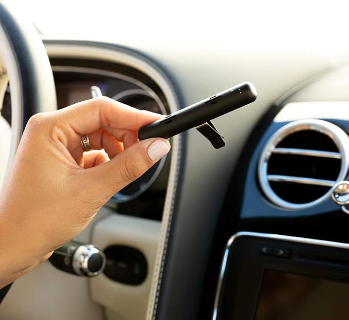 Edens Garden Aromaride Clip-On Car Essential Oil Diffuser Portable Air Freshener with 4 Scent Sticks, Vent Clip Accessory, Essential Oil Diffuser Black