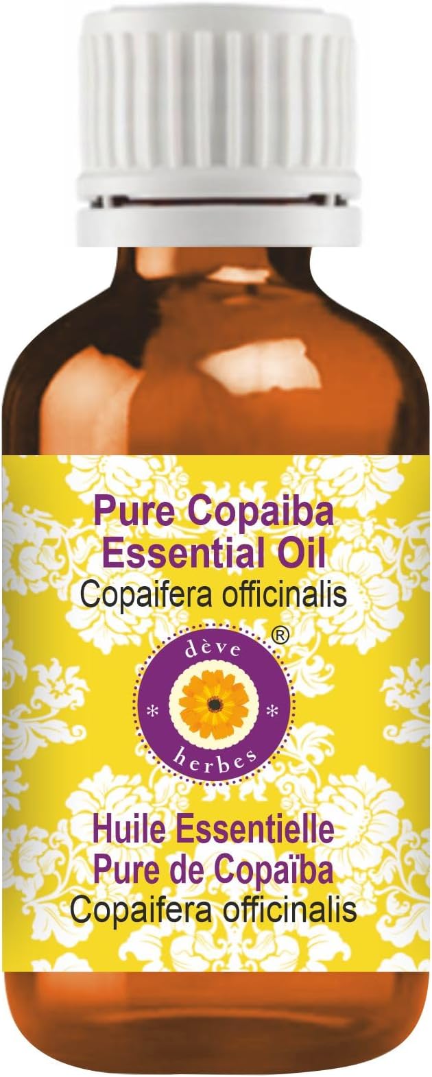 dève herbes Copaiba Essential Oil (Copaifera officinalis) Pure | Non-Sticky | Non-Greasy | Lightweight | Men & Women | All Skin Types | Steam Distilled 15ml (0.5 oz)