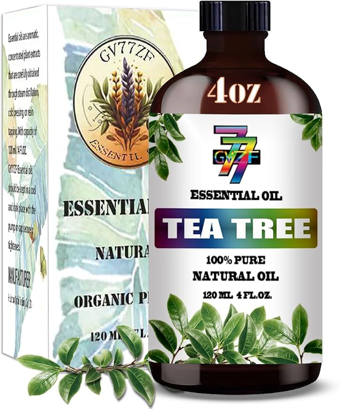 Tea Tree Essential Oil, Tea Tree Oils, for Diffuser, Cleaning, DIY Candles, Soap, Humidifier, Home, Gift, Essential Oil, GV77ZF Tea Tree Fragrance Oil - 4 fl oz (120 ml)