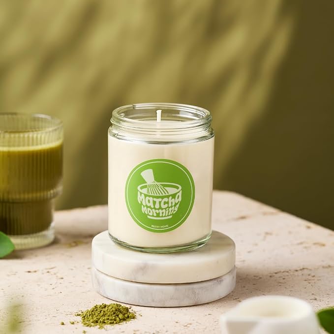 9oz Matcha Latte Scented Candle for Home, Natural Soy Jar Candles for Home Scented, Candle Gifts for Women Men, Long Burning