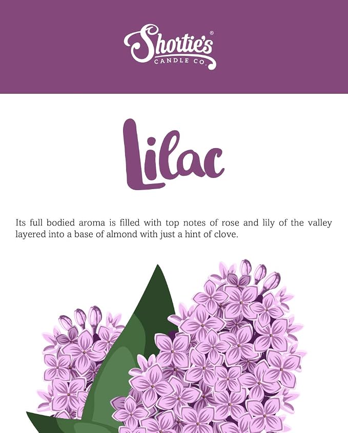 Shortie's Candle Company Pure Lilac Premium Wax Melts - 3 Oz., Strong & Long Lasting, Non-Toxic - Made with Essential & Natural Oils - Formula 117
