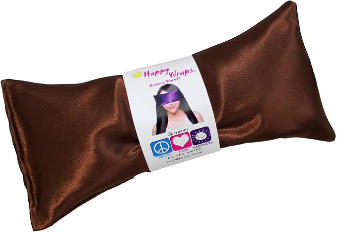 Lavender Eye Pillow - Hot Cold Weighted Eye Pillows for Relaxation, Sleep, Stress, Migraine Relief, Yoga - Aromatherapy Gifts for Women, Birthday, Teachers, Made in USA by Happy Wraps - Copper