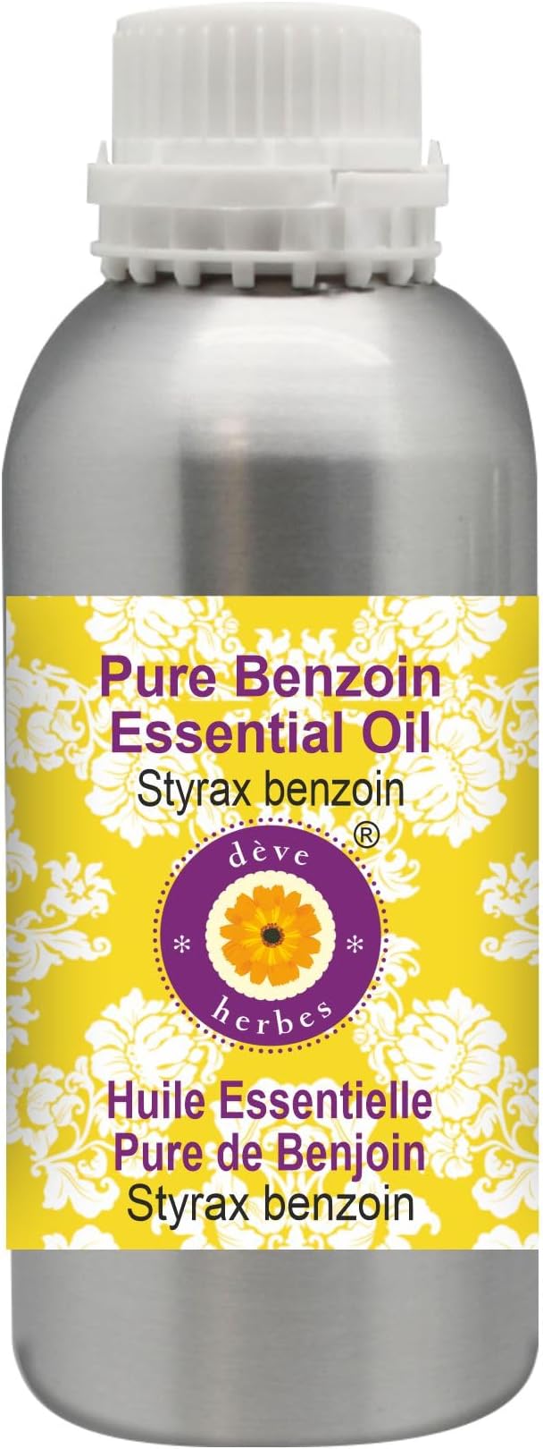 Deve Herbes Pure Benzoin Essential Oil (Styrax Benzoin) Steam Distilled 630ml (21 oz)