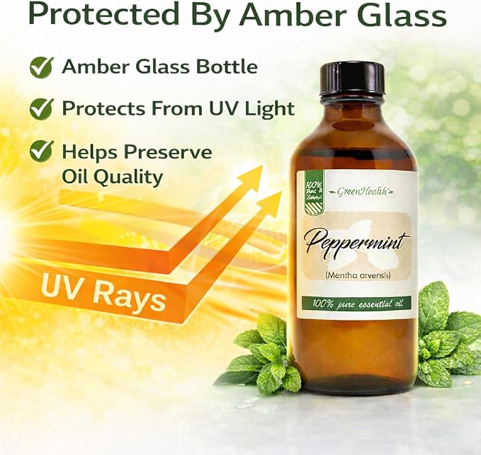 Peppermint Essential Oil - 4 fl oz - 100% Pure Essential Oil - GreenHealth