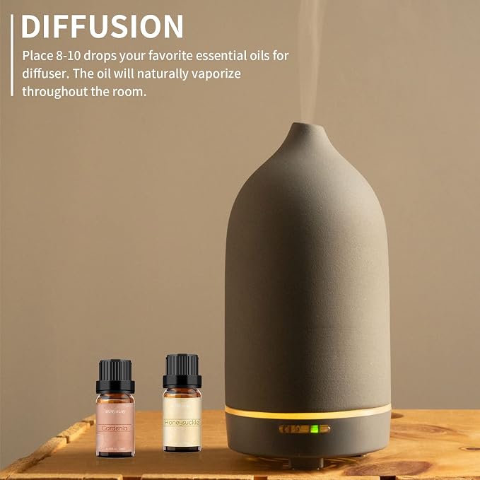 BURIBURI Honeysuckle and Gardenia Essential Oil Set, 100% Pure, Undiluted, Natural Essential Oils Gift Set for Diffuser, Massage