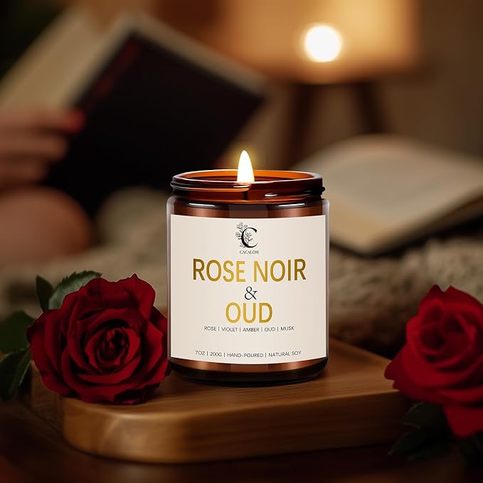Rose Scented Candles for Women, Stress Relifef Aromatherapy Spa Candle Soy Wax Long Lasting Bath Relaxing Candles