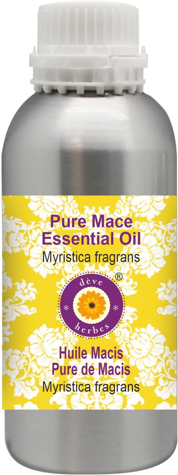 Deve Herbes Pure Mace Essential Oil (Myristica fragrans) Steam Distilled 1250ml (42 oz)