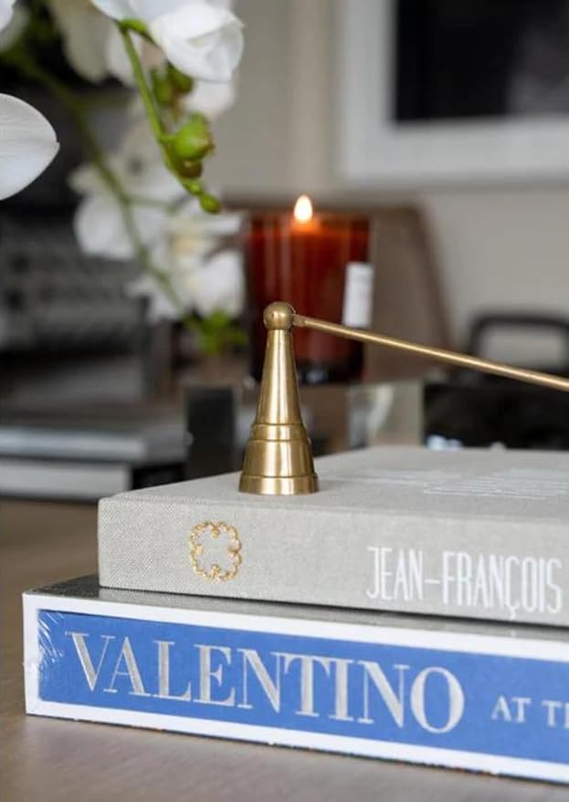 Alice Lane Antique Brass Candle Snuffer Home Collection – Refined Elegance with Elongated Thin Handle – Candle Wick Accessory – Flame Extinguisher