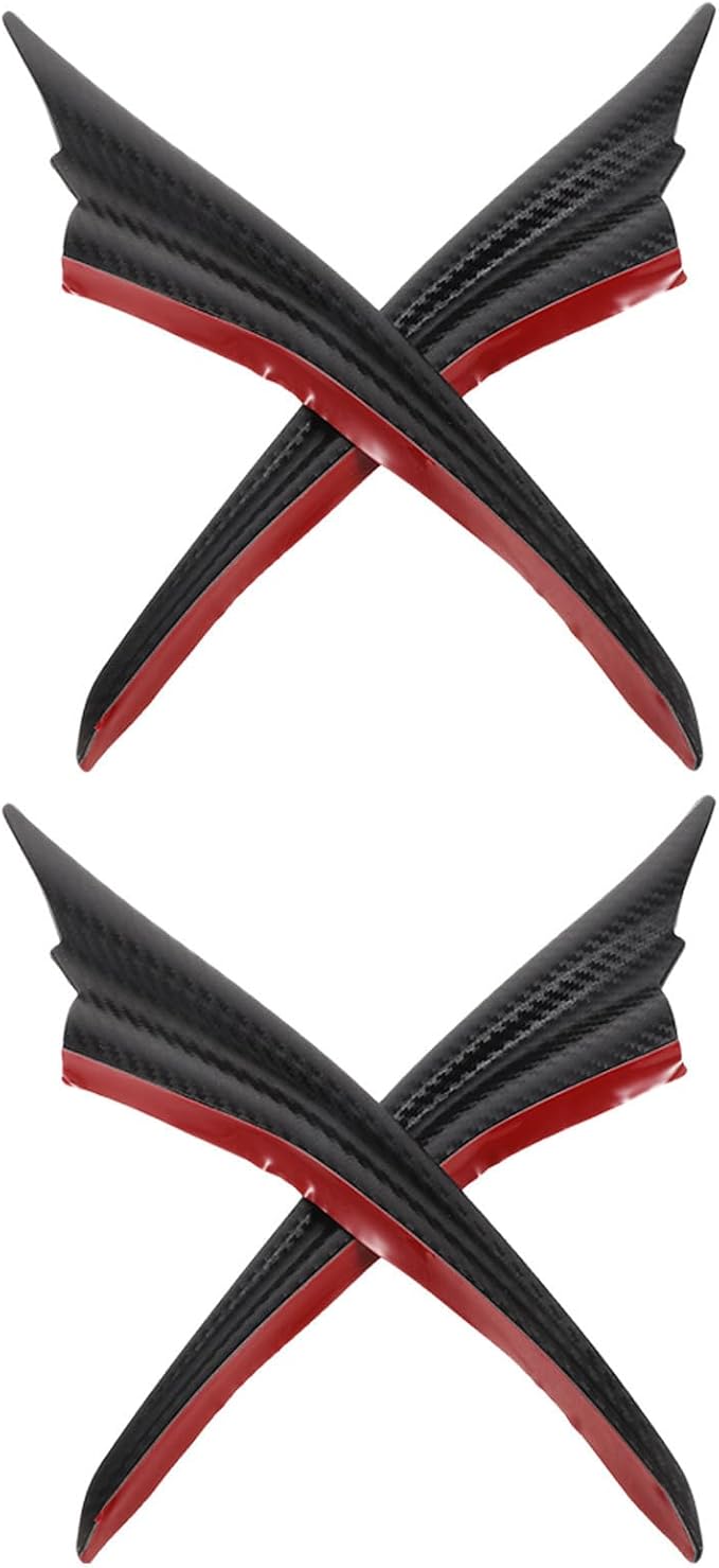 2 Pairs Car Spoiler Canards Kit General Front Bumper Lip Splitter Diffuser Made of Sturdy Abs Material Black Tone Adhesive Exterior Car Accessories and Modification