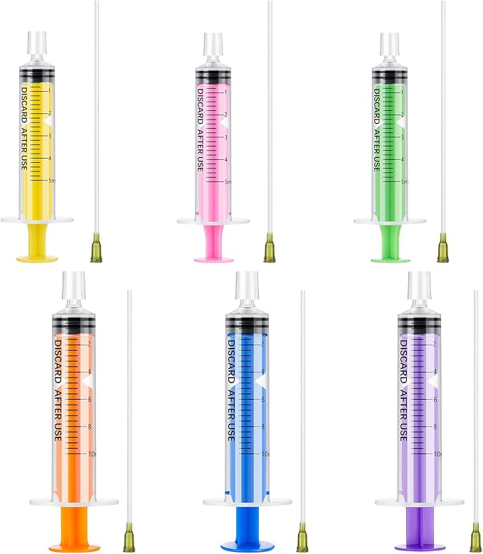 Geiserailie 6 Packs 5ml 10ml Perfume Refill Tools Kit, Perfume Syringe Refill Set with Plastic Tube, Mini Fragrance Transfer Tool for Travel Refillable Liquid, Cologne Fragrance Refilling (Rainbow)