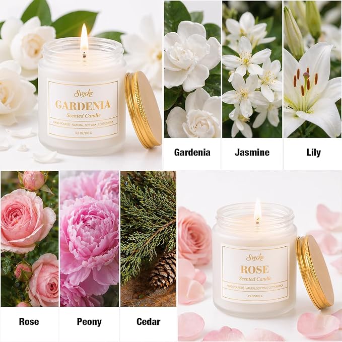 Scented Candles Set, 14 oz 4 Pack Soy Wax Jar Candles, Home Aromatherapy Candle Gift Set for Women Men, Housewarming Birthday New Home Gifts