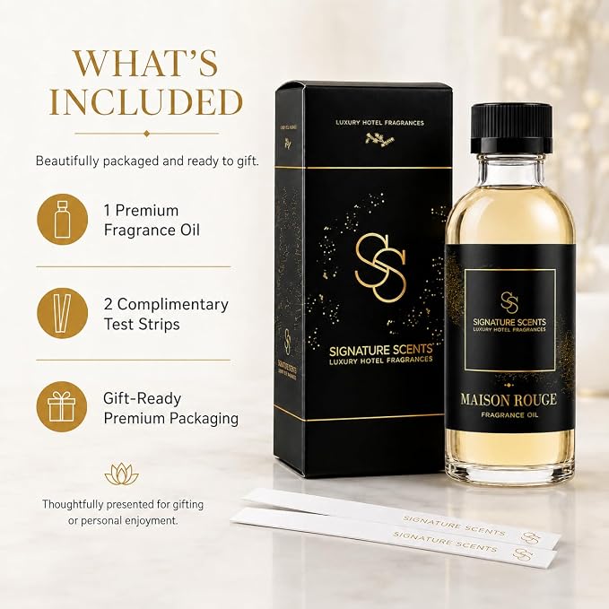 Luxury Hotel Diffuser Oil for Hotels and Homes - Aromatherapy Oils for use with an Essential Oil Diffuser at Home - Fragrance-Scent Diffuser Oil Blend (Maison Rouge) 4.05fl oz (120ml)