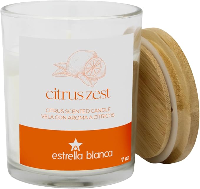 7oz Citrus Scented Candle, Candles for Home Scented, Soy Blend Wax Candle, Gift for Women Men, Long Burning Candle, Kitchen, & Summer Candles Scented