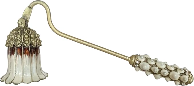 Candle Snuffer, Unique Candle Extinguisher Snuffer, Decorative Candle Extinguisher Metal Candle Tool (White Flower)