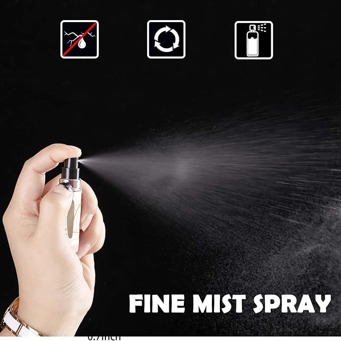 5ml Perfume Atomiser Refillable Bottles Portable Mini Spray Travel Bottle Easy to Refill Empty Atomizer Bottle for Purse Handbag Pocket Luggage,Bright Color (Bohemia)