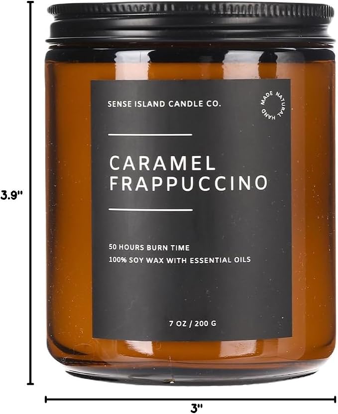 Caramel Coffee Scented Candles for Home Scented | 100% Natural Soy Wax, 50 Hrs Burn Time Highly Scented Soy Candles House Warming Gifts