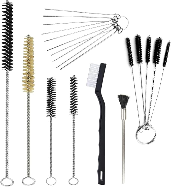 21 Pieces Nylon Mini Cleaning Brush Set Metal Straws Air Brush Spray Gun Humming Bird Feeders Coffee Machine Tubing Pipe Cleaner Nozzle