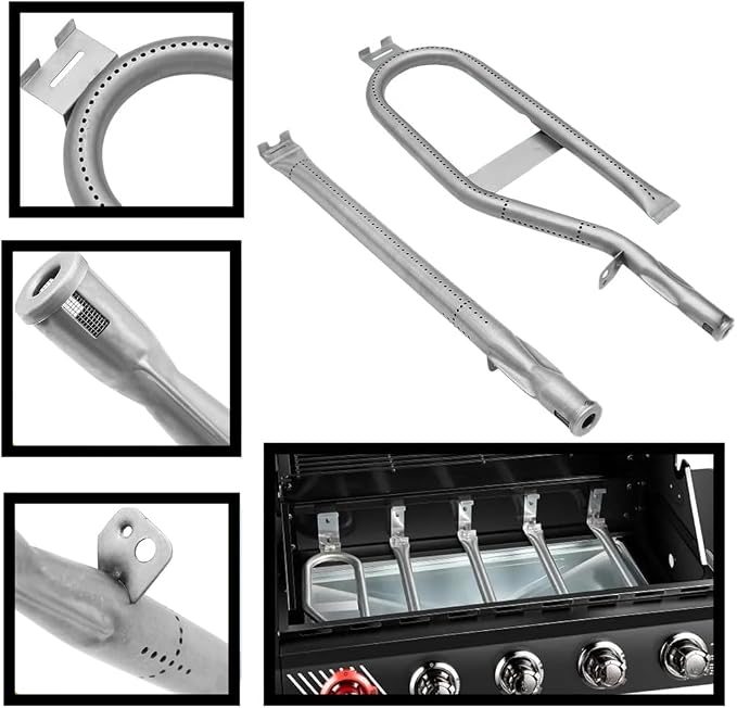 SafBbcue DGH450CRP Heat Plate and Grease Tray for Dyna Glo Grill Replacement Parts 4 Burner DGH450CRN-D DGH450CRP-D DGF451CRP 70-02-615 70-02-423