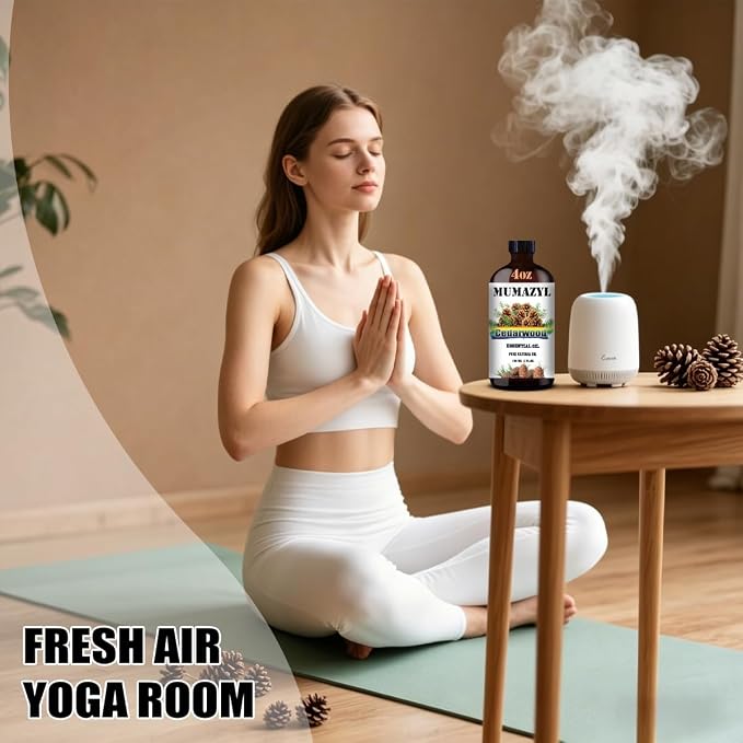 Cedarwood Essential Oil, Cedarwood Oil 4 Fl Oz 120ML for Diffuser Humidifier Yoga Cleaning DIY Candle Soap Making MUMAZYL Essential Oils