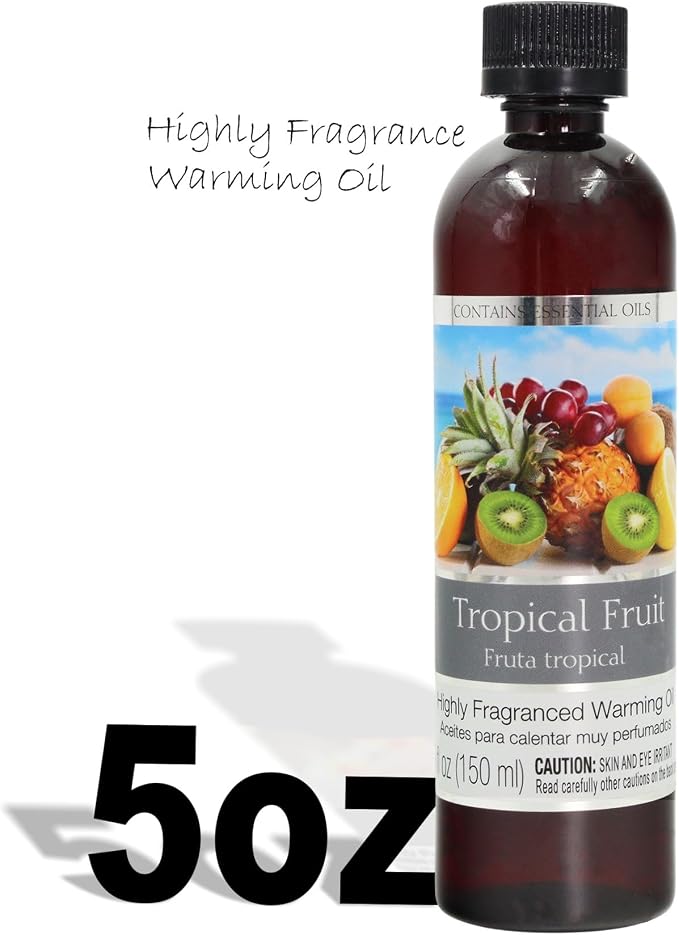 Hosley Tropical Fruit Fragrance Warming Oils, Set of 2, 5oz Each. Ideal Gift for Weddings, spa, Reiki, Meditation, Bathroom Settings.P1