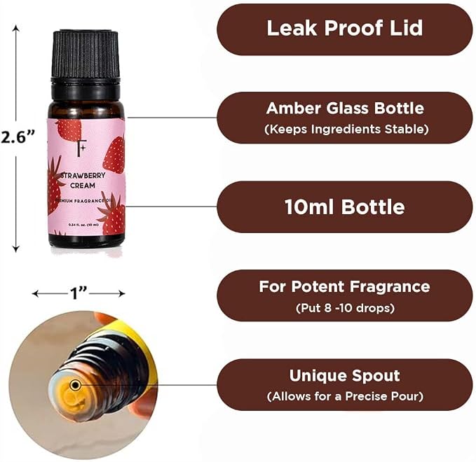 Folkulture Fruity Essential Oils Set for Diffuser | Pack of 3 Fruity Aromatherapy Oils – Peach, Strawberry | Refreshing Home Fragrance for Relaxation & Every Day Gifts Set