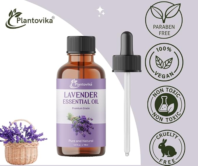 Lavender Essential Oil | 100% Pure and Natural |Premium Grade Essential Oil for Skin, Diffuser, Massage, DIY Candle and Soap Making (4 Fl Oz, Lavender)