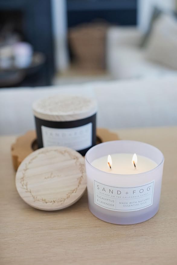Sand + Fog Scented Candle - Lavender – Additional Scents and Sizes – 100% Cotton Lead-Free Wick - Luxury Air Freshening Jar Candles - Perfect Home Decor – 12oz…