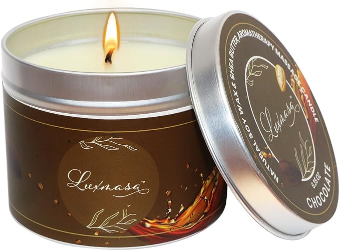Massage Oil Candle Low Temperature Scented for Home Fragrance, All Natural Soybean Oil Warm Candle for Dating,Amazing Gift for Women and Men, Wine Chocolate Scent 6.35OZ