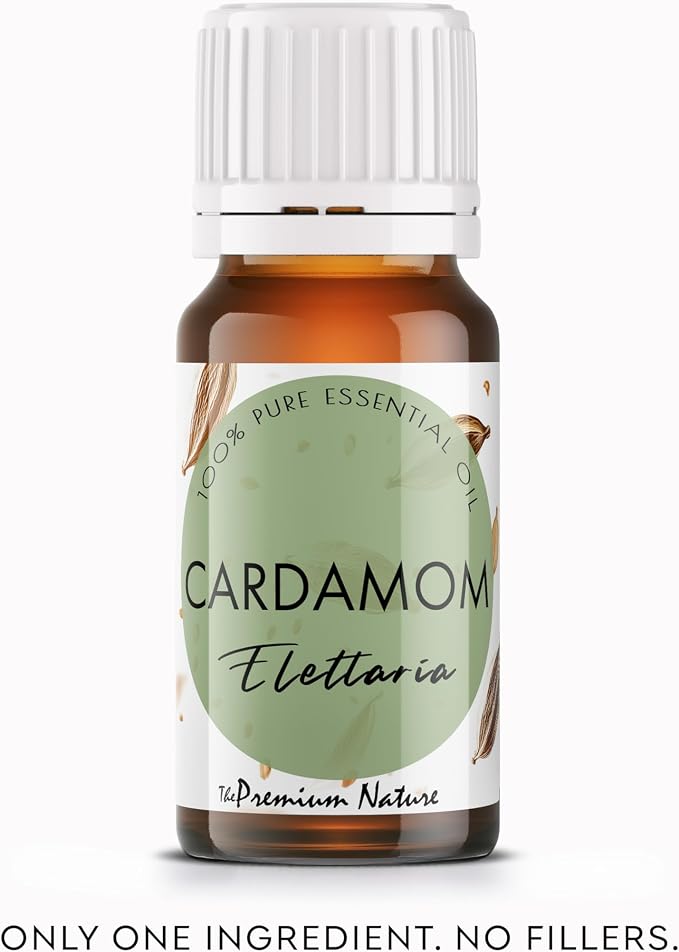 Cardamom Essential Oil | 100% Pure & Natural Cardamom Seed Oil with Warm Sweet Spicy Aroma | for Diffuser, Candle Making, Perfumery & DIY Aromatherapy Blends, 0.34 fl oz