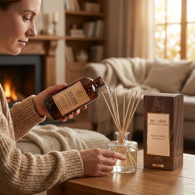Luxury Hotel Scent Reed Diffuser Oil Refill(8.5 FL oz) | No.1898 Hotel Collection Diffuser Oil Inspired by Ritz Carlton for Home&Office| Long-Lasting for Machine, Room Spray, Air Freshener, HVAC
