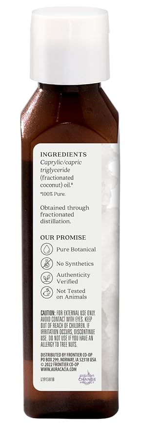 Aura Cacia Fractioned Coconut Oil Skin Care Oil, 4 Fl Oz