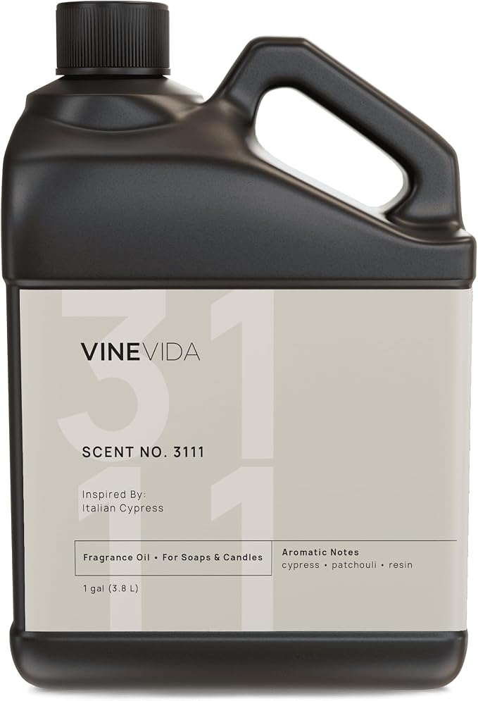 VINEVIDA Scent NO. 3111 Fragrance Oil - 1 Gallon (8lbs) - Inspired by: Italian Cypress Fragrance Oil for Candle Making - Made in USA Candle Scents Scents for Soap Making
