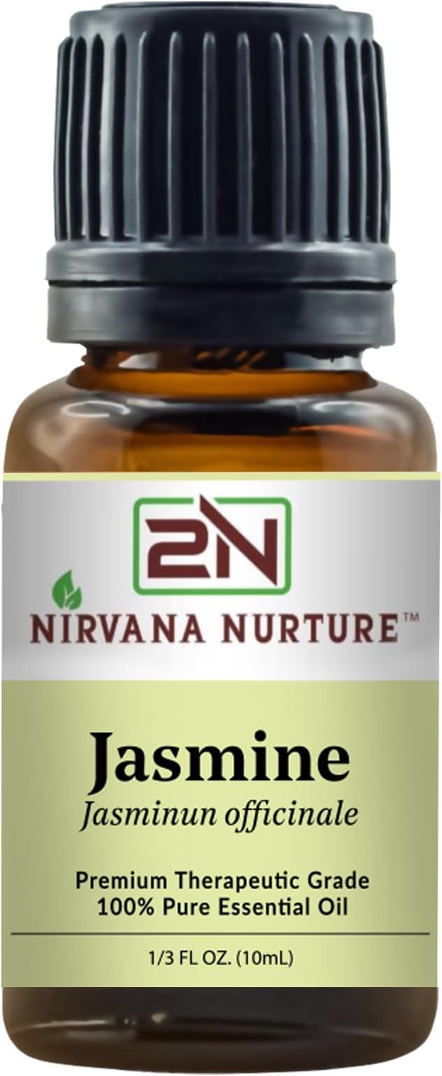 Jasmine Essential Oil, 100% Pure Undiluted, Aromatherapy Oil for Diffuser, Hair & Skin Care