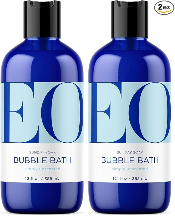 EO Bubble Bath, 12 Ounce (Pack of 2), Unscented, Made for Men and Women