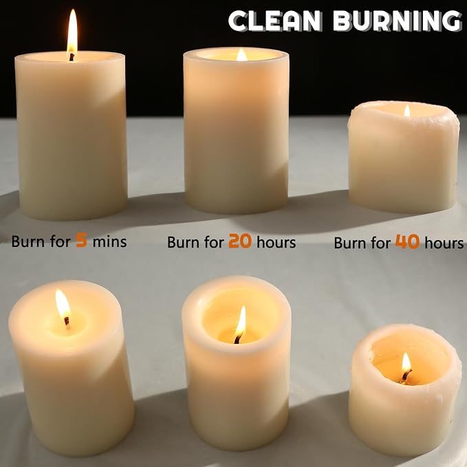 12 Packs White Candles Pillar – 2.8x4 Inch Large Unscented Pillar Candles for Home, 50 Hours Long Clean Burning for Emergency, Dripless & Smokeless, Decorative Candle for Wedding,Centerpiece,Church