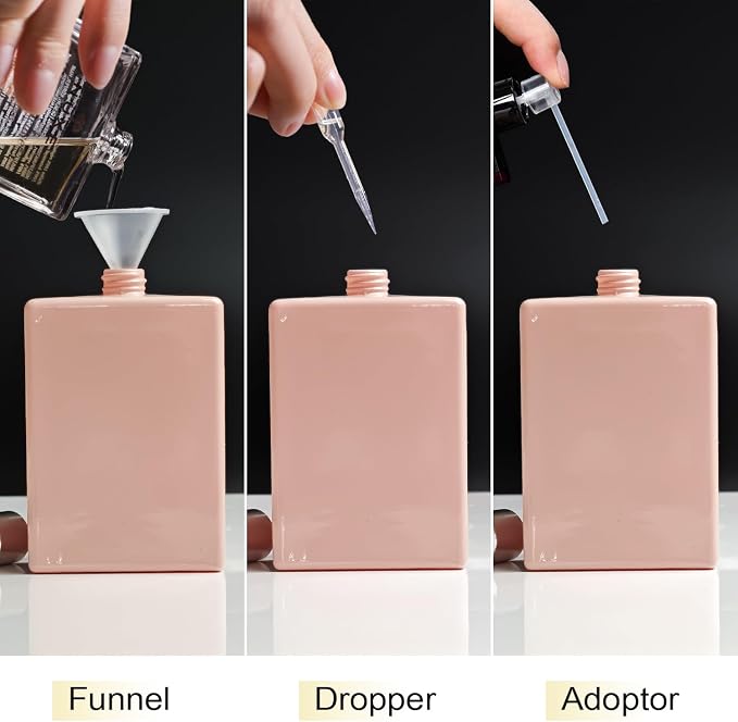 100ml/3.4 Oz Glass Spray Bottle Perfume Atomizer,Empty Refillable Perfume Spray Bottle with 3 Kinds of Dispenser (A5)
