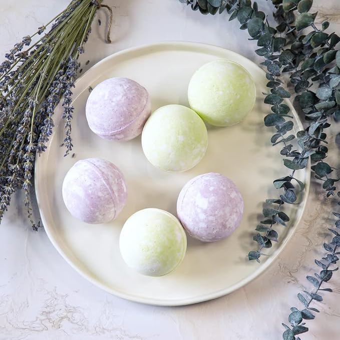 Purple Canyon Bath Bomb Set for Women | Relaxing Lavender and Natural Mint Eucalyptus Bath Bomb Gift Set for Women | Great for Moisturizing Skin, Relaxation, and Energy