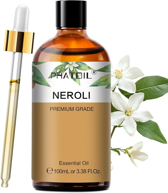 PHATOIL Neroli Essential Oil - Pure Aromatherapy Oil for Natural Skin Care, Home Freshening, DIY Candle & Soap Making 3.38 Fl Oz